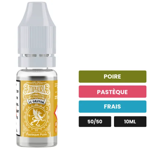 E-liquide Le Griffon de La Belle Époque, 10 ml, saveurs poire, pastèque et frais.