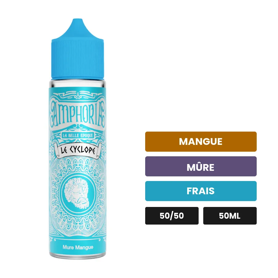 E-liquide Le Cyclope de La Belle Époque, 50 ml, saveurs mangue, mûre et frais.