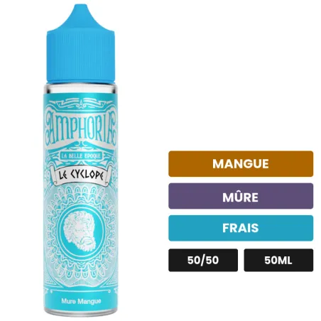 E-liquide Le Cyclope de La Belle Époque, 50 ml, saveurs mangue, mûre et frais.