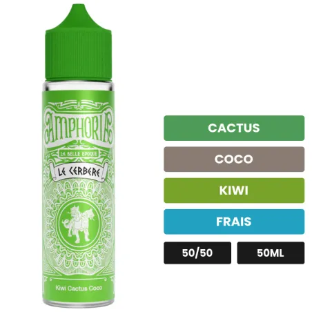 E-liquide Le Cerbère de La Belle Époque, 50 ml, saveurs cactus, coco, kiwi et 1 autre.
