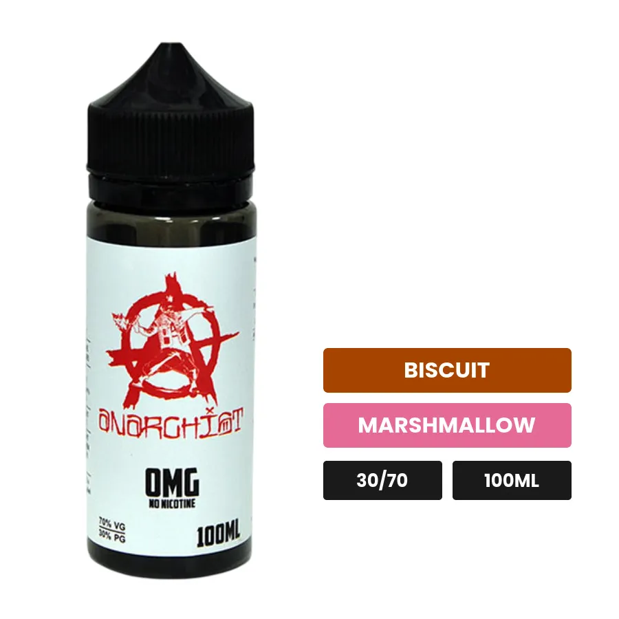E-liquide White d'Anarchist, 100 ml, saveurs biscuit et marshmallow.