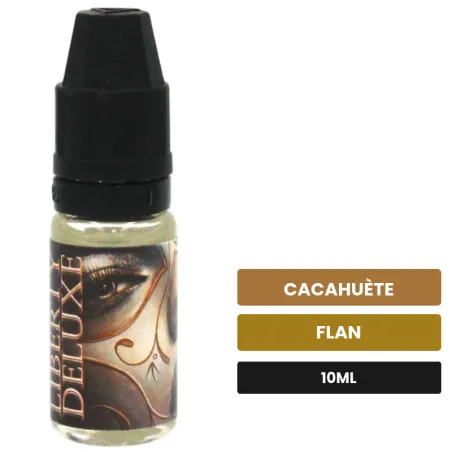 Arome concentre Liberty Deluxe de LadyBug, 10 ml, saveurs cacahuète et flan, sans nicotine — arôme à diluer de nicotine.