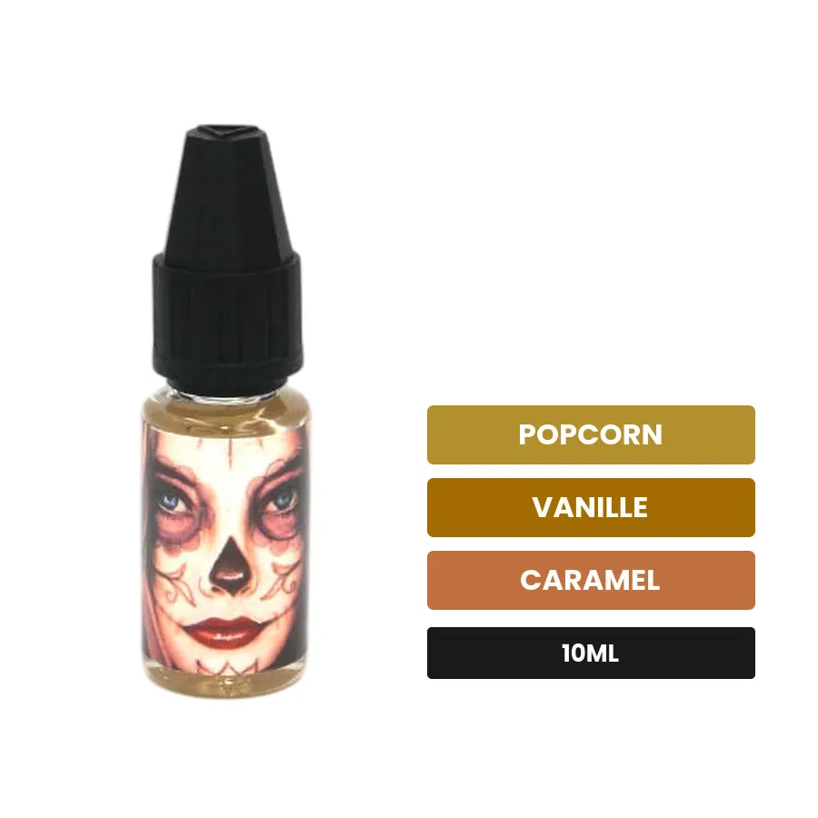 Arome concentre Rialto Theatre de LadyBug, 10 ml, saveurs popcorn, vanille et caramel, sans nicotine — arôme à diluer de.