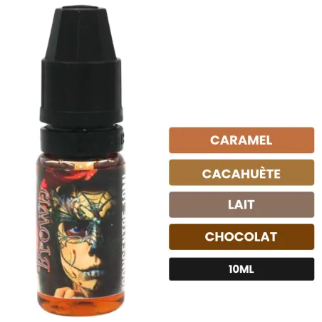 Arome concentre Vape Me Brown de LadyBug, 10 ml, saveurs caramel, cacahuète, lait et 1 autre, sans nicotine — arôme à diluer.