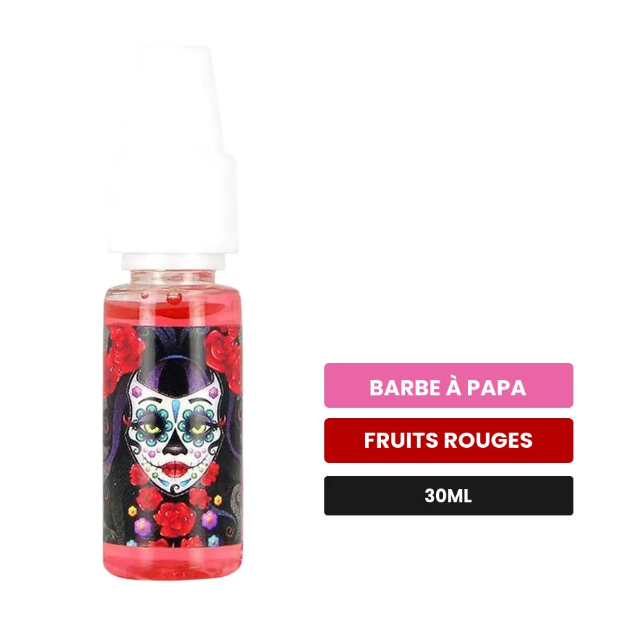 Arome concentre Ladybug, 30 ml, saveurs barbe à papa et fruits rouges.