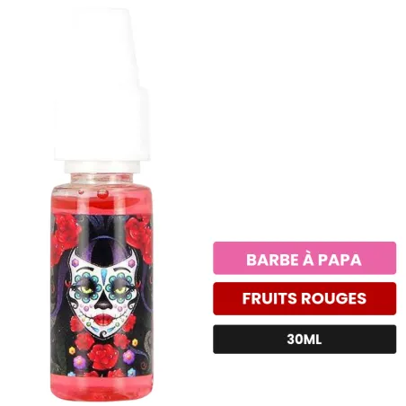 Arome concentre Ladybug, 30 ml, saveurs barbe à papa et fruits rouges.