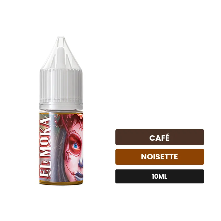Arome concentre El Moka de LadyBug, 10 ml, saveurs café et noisette, sans nicotine — arôme à diluer de nicotine.