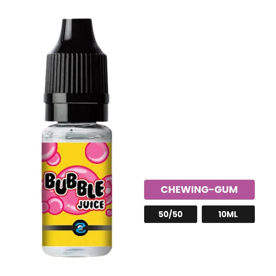 E-liquide Bubble Juice d'Aromazon, 10 ml, saveur chewing-gum.