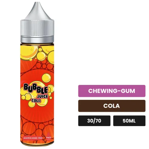 E-liquide Bubble Juice Cola d'Aromazon, 50 ml, saveurs chewing-gum et cola.