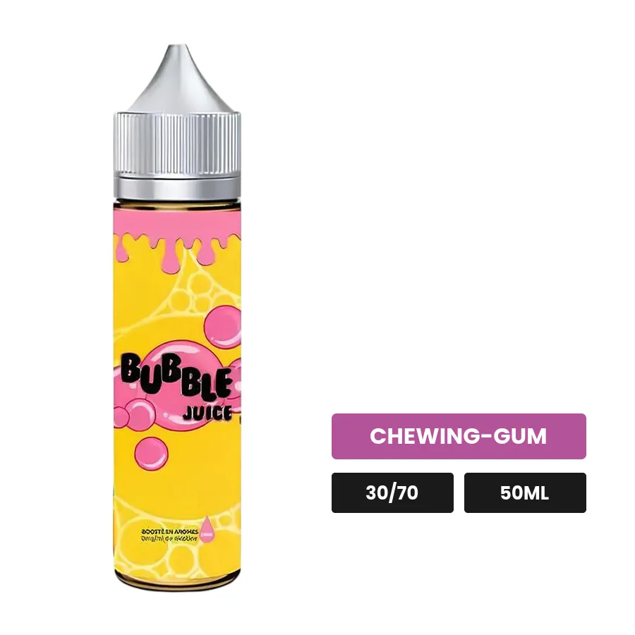 E-liquide Bubble Juice d'Aromazon, 50 ml, saveur chewing-gum.