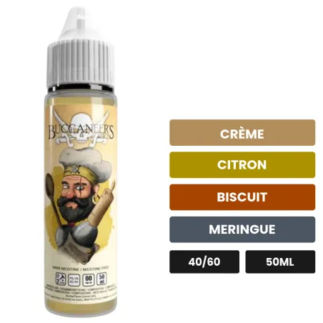 E-liquide John Cook d'Avap, 50 ml, saveurs crème, citron, biscuit et 1 autre.