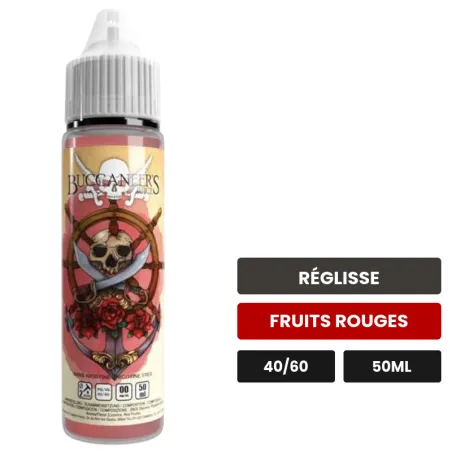 E-liquide Queen Anne's Revenge d'Avap, 50 ml, saveurs réglisse et fruits rouges.