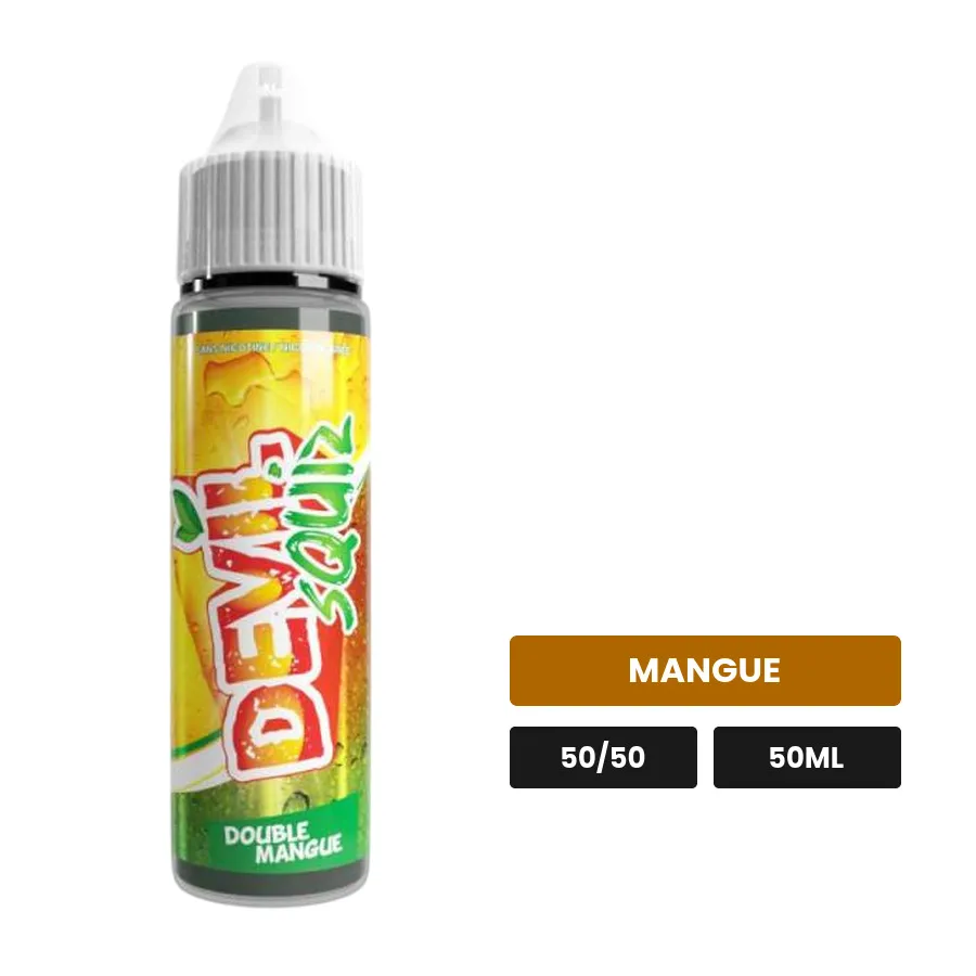 E-liquide Double Mangue d'Avap, 50 ml, saveur mangue, sans nicotine — prêt à booster de nicotine.
