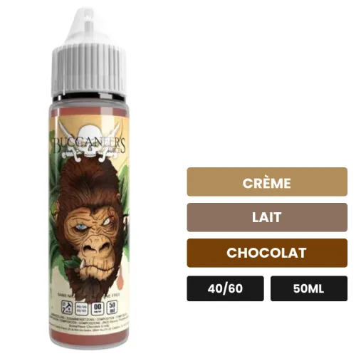 E-liquide Kong d'Avap, 50 ml, saveurs crème, lait et chocolat.