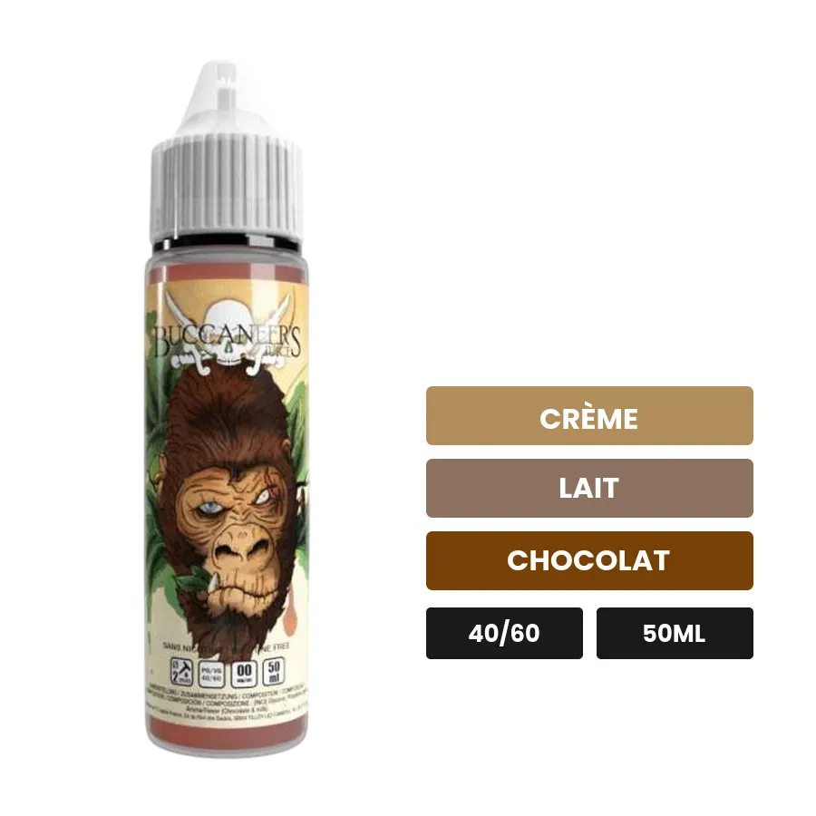 E-liquide Kong d'Avap, 50 ml, saveurs crème, lait et chocolat.