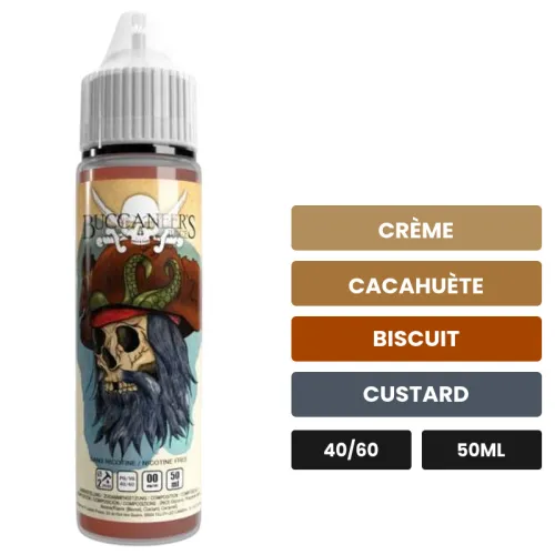 E-liquide Brody The Black d'Avap, 50 ml, saveurs crème, cacahuète, biscuit et 1 autre.