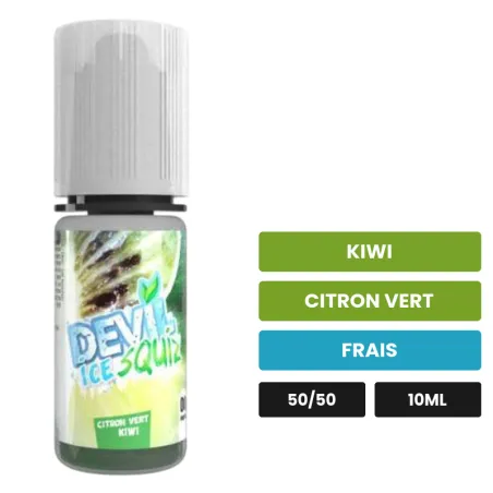 E-liquide Citron Vert Kiwi Ice d'Avap, 10 ml, saveurs kiwi, citron vert et frais.