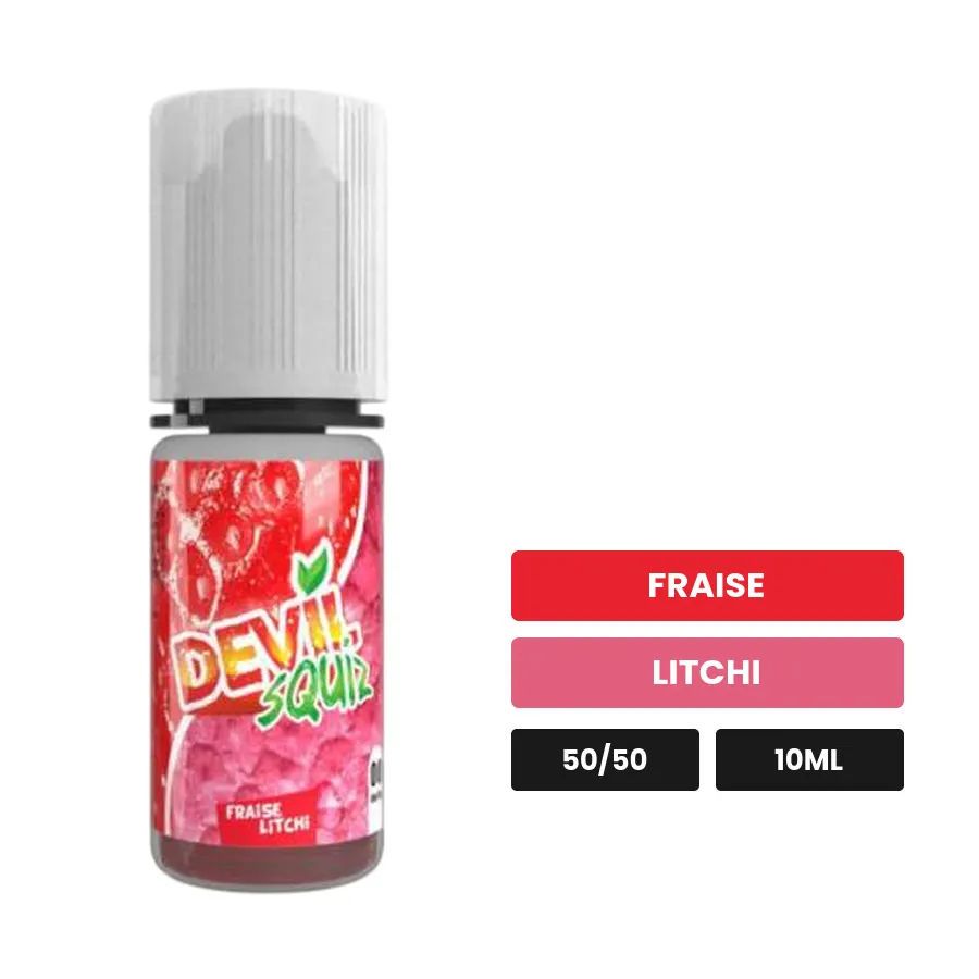 E-liquide Fraise Litchi d'Avap, 10 ml, saveurs fraise et litchi.