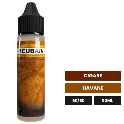 E-liquide Le Cubain d'Avap, 50 ml, saveurs cigare et havane, sans nicotine — prêt à booster de nicotine.
