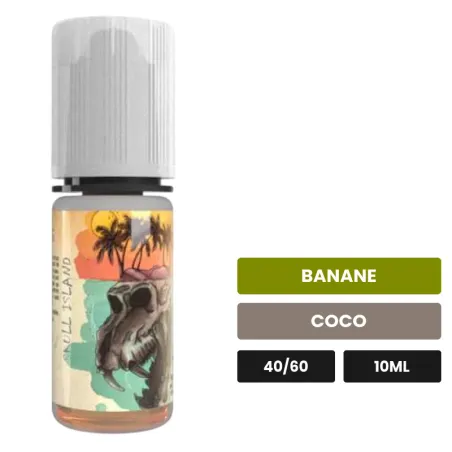 E-liquide Skull Island d'Avap, 10 ml, saveurs banane et coco.