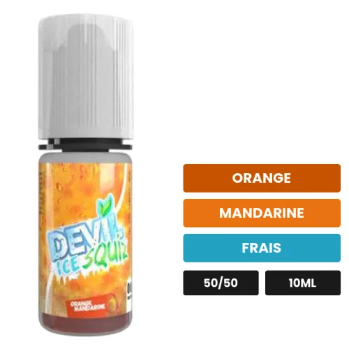 E-liquide Orange Mandarine Ice d'Avap, 10 ml, saveurs orange, mandarine et frais.