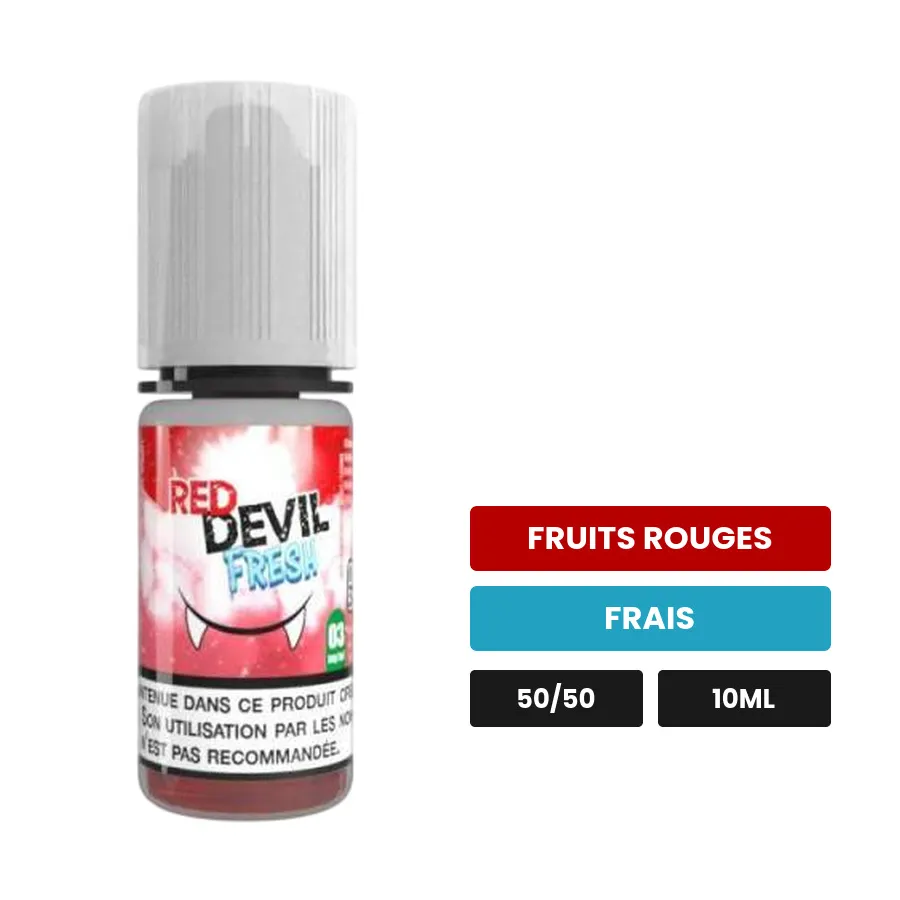 E-liquide Red Devil Fresh d'Avap, 10 ml, saveurs fruits rouges et frais.