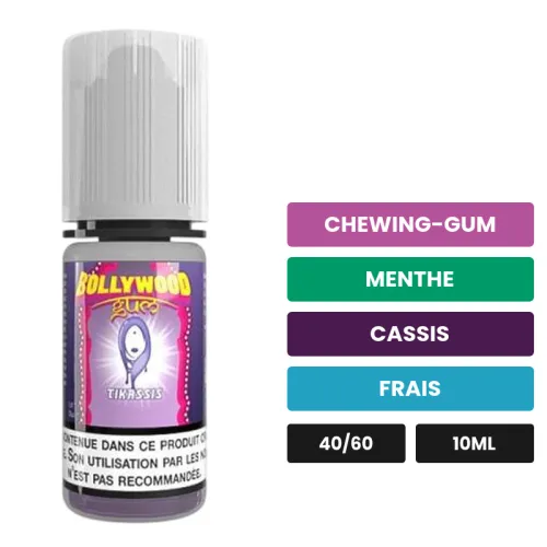 E-liquide Tikassis d'Avap, 10 ml, saveurs chewing-gum, menthe, cassis et 1 autre.