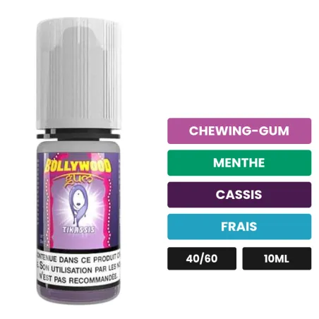 E-liquide Tikassis d'Avap, 10 ml, saveurs chewing-gum, menthe, cassis et 1 autre.