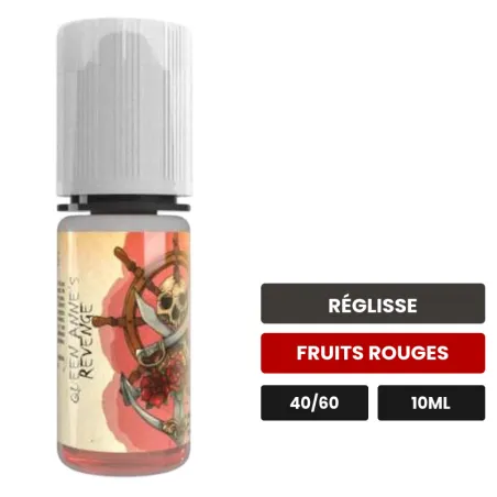 E-liquide Queen Anne's Revenge d'Avap, 10 ml, saveurs réglisse et fruits rouges.