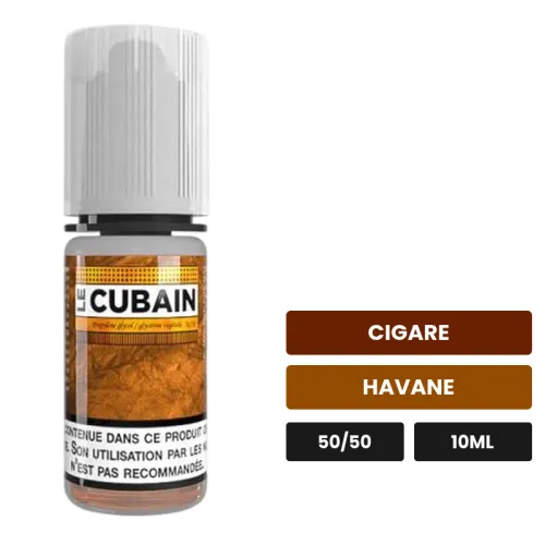 E-liquide Le Cubain d'Avap, 10 ml, saveurs cigare et havane.