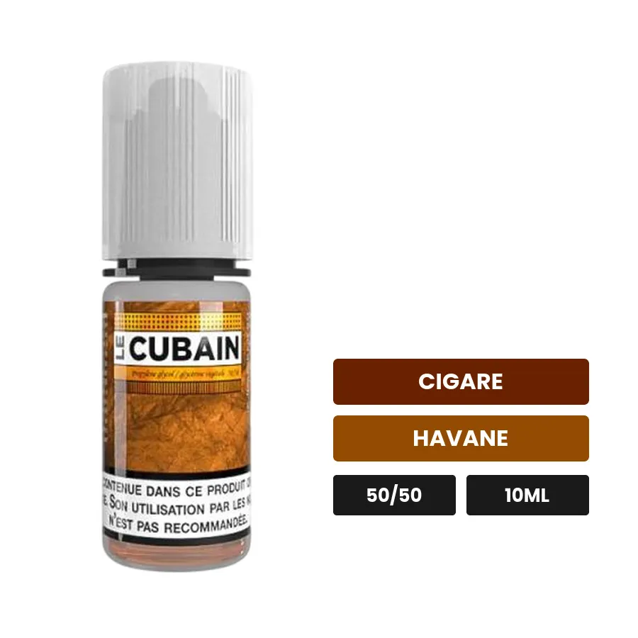E-liquide Le Cubain d'Avap, 10 ml, saveurs cigare et havane.