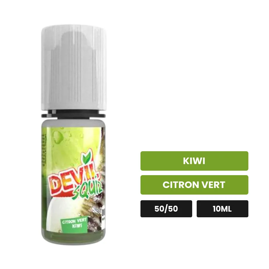 E-liquide Citron Vert Kiwi d'Avap, 10 ml, saveurs kiwi et citron vert.