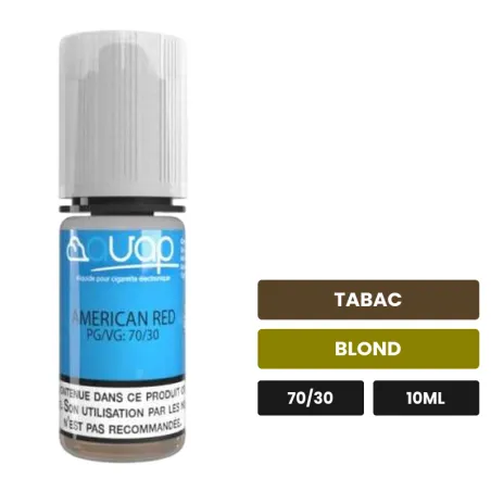 E-liquide American Red d'Avap, 10 ml, saveurs tabac et blond.