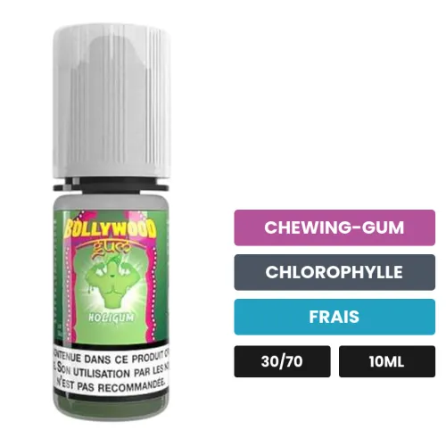 E-liquide Holigum d'Avap, 10 ml, saveurs chewing-gum, chlorophylle et frais.