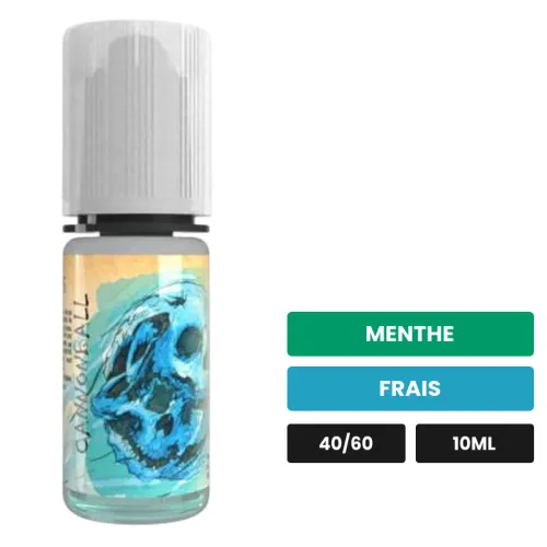 E-liquide Cannonball d'Avap, 10 ml, saveurs menthe et frais.