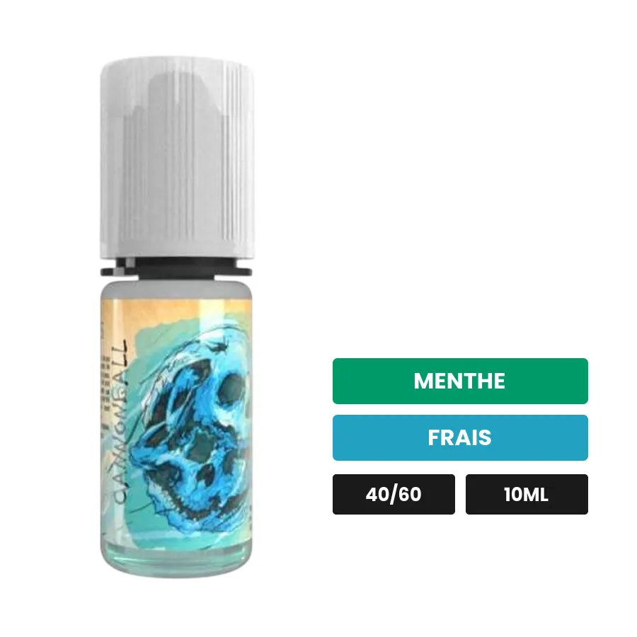 E-liquide Cannonball d'Avap, 10 ml, saveurs menthe et frais.