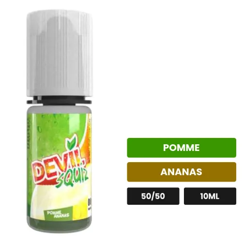 E-liquide Pomme Ananas d'Avap, 10 ml, saveurs pomme et ananas.