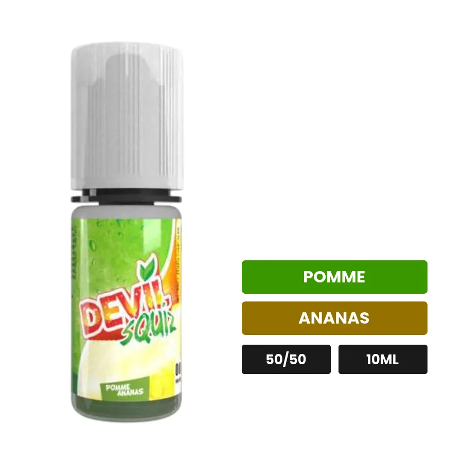E-liquide Pomme Ananas d'Avap, 10 ml, saveurs pomme et ananas.