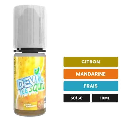 E-liquide Citron Mandarine Ice d'Avap, 10 ml, saveurs citron, mandarine et frais.
