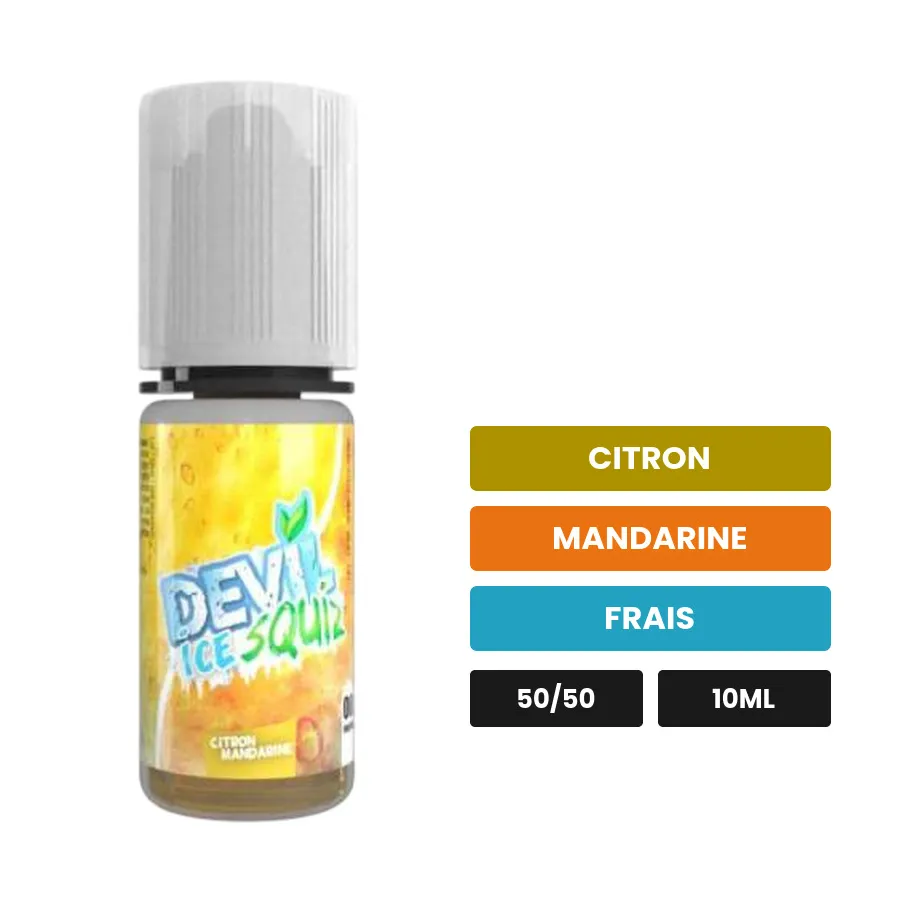 E-liquide Citron Mandarine Ice d'Avap, 10 ml, saveurs citron, mandarine et frais.