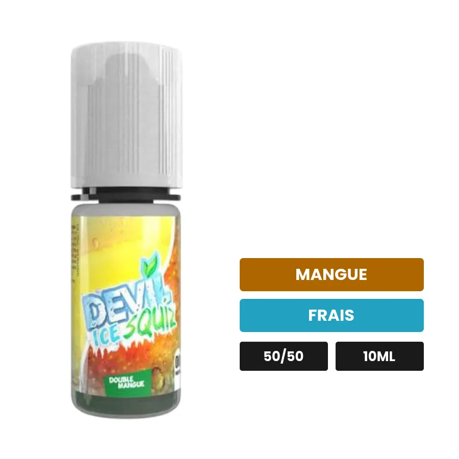 E-liquide Double Mangue Ice d'Avap, 10 ml, saveurs mangue et frais.