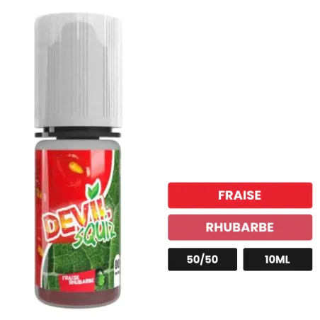 E-liquide Fraise Rhubarbe d'Avap, 10 ml, saveurs fraise et rhubarbe.