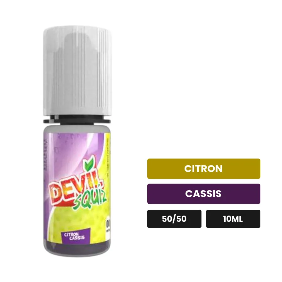 E-liquide Citron Cassis d'Avap, 10 ml, saveurs citron et cassis.