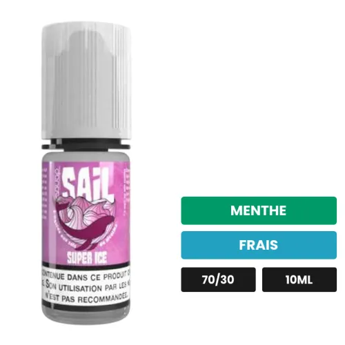 E-liquide Super Ice d'Avap, 10 ml, saveurs menthe et frais.