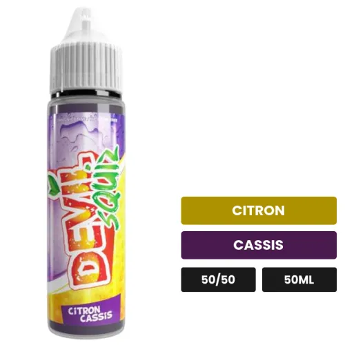E-liquide Citron Cassis d'Avap, 50 ml, saveurs citron et cassis.