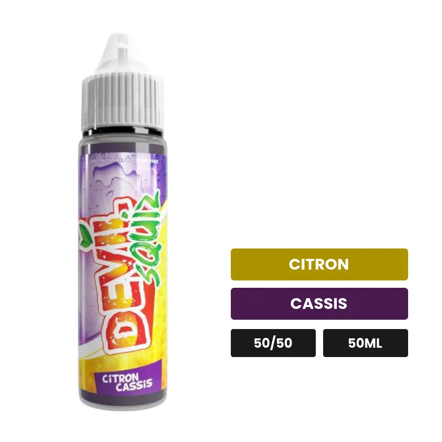 E-liquide Citron Cassis d'Avap, 50 ml, saveurs citron et cassis.