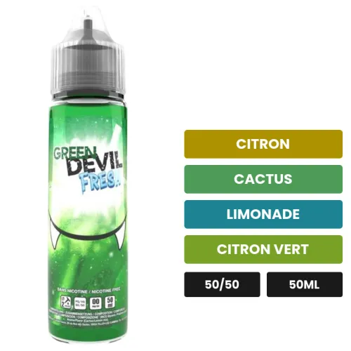 E-liquide Green Devil Fresh d'Avap, 50 ml, saveurs citron, cactus, limonade et 2 autres.