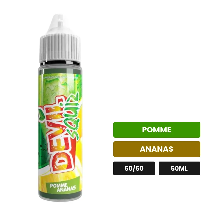 E-liquide Pomme Ananas d'Avap, 50 ml, saveurs pomme et ananas.