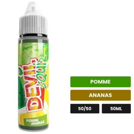 E-liquide Pomme Ananas d'Avap, 50 ml, saveurs pomme et ananas.