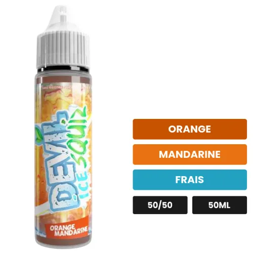 E-liquide Orange Mandarine Ice d'Avap, 50 ml, saveurs orange, mandarine et frais.
